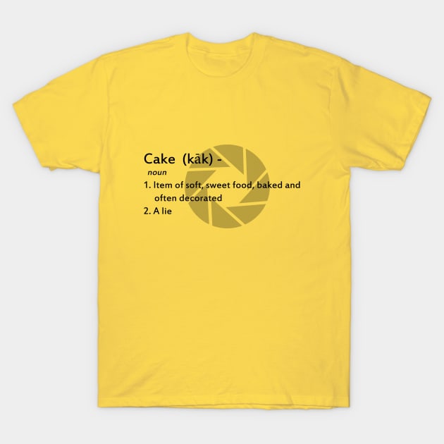 Portal Cake definition T-Shirt by Kaztiel